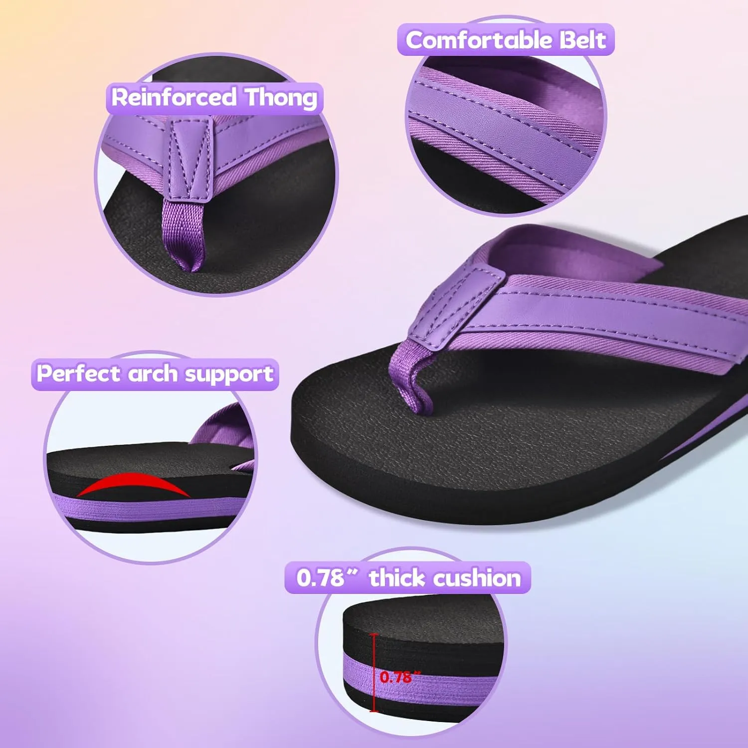 SkiBeaut Boy Flips Flops for Kids Child Slip-on Thong Sandals Kid Boys Slides Water Shoes for Beach Swim Pool