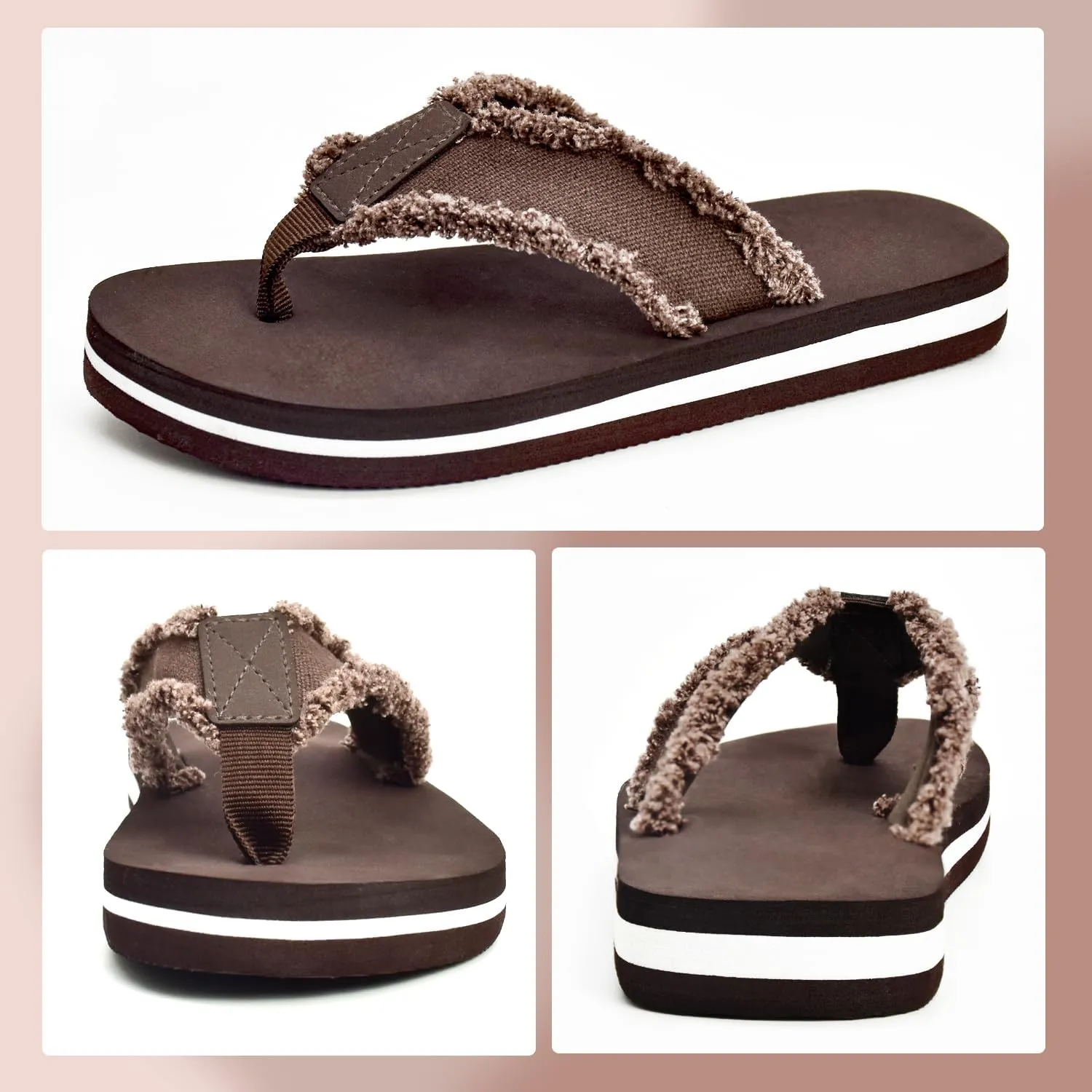 SkiBeaut Boy Flips Flops for Kids Child Slip-on Thong Sandals Kid Boys Slides Water Shoes for Beach Swim Pool