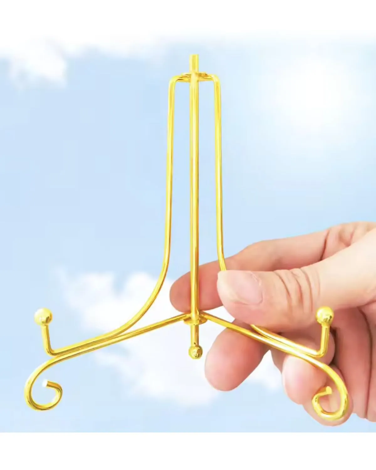 SNOOGG 6 Inch Metal Triangle Easel (2 Pack) - Foldable Lightweight Easel for Painting Crafts, Photo Albums & DIY Projects