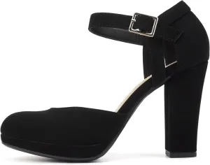 Soda “Ayden” ~ Women Mary Jane Ankle Strap Cushion High Heel Pump Shoe
