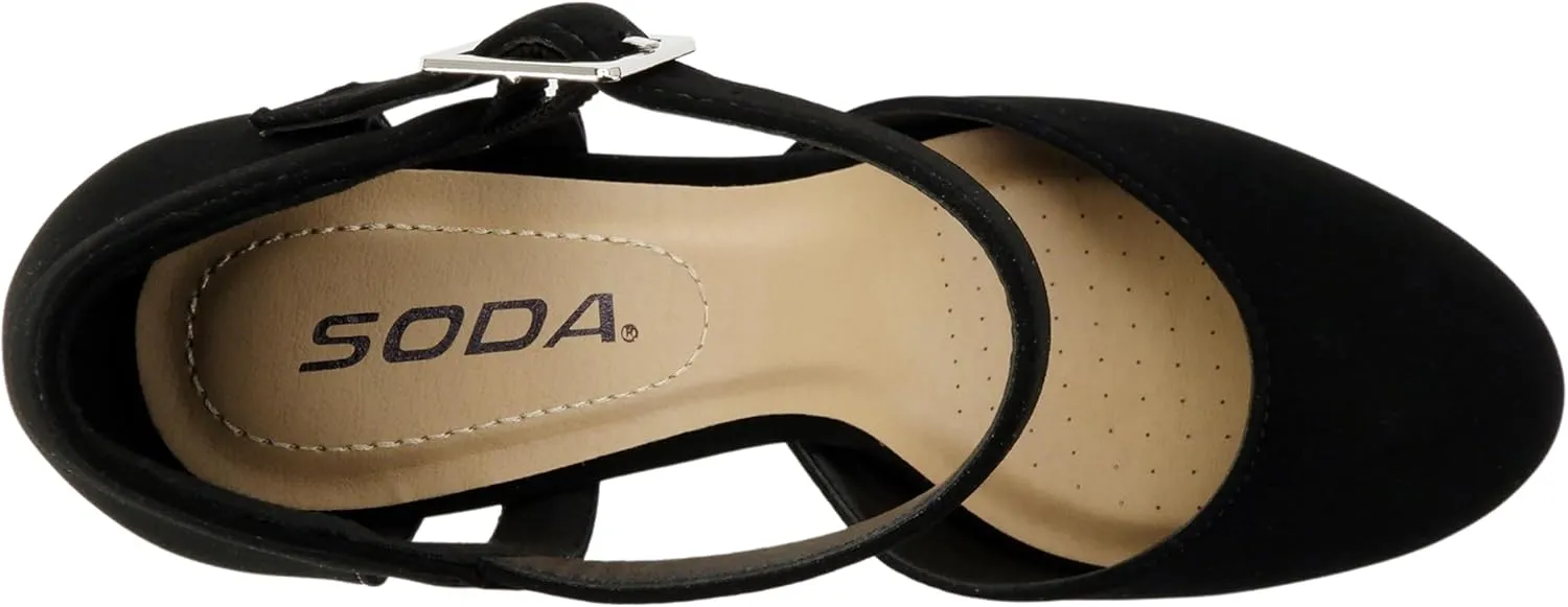 Soda “Ayden” ~ Women Mary Jane Ankle Strap Cushion High Heel Pump Shoe