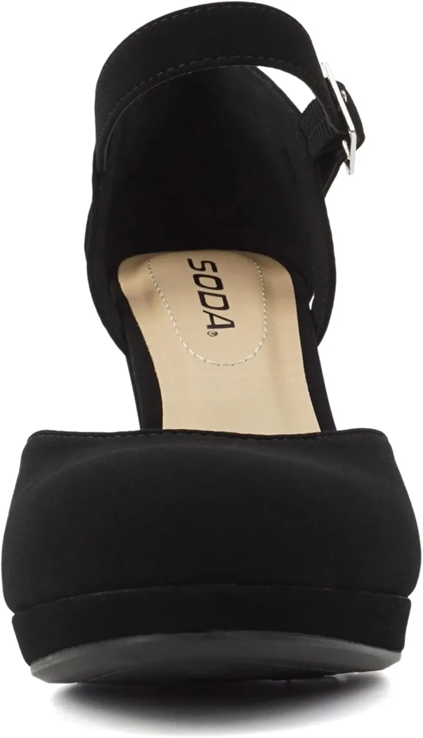 Soda “Ayden” ~ Women Mary Jane Ankle Strap Cushion High Heel Pump Shoe