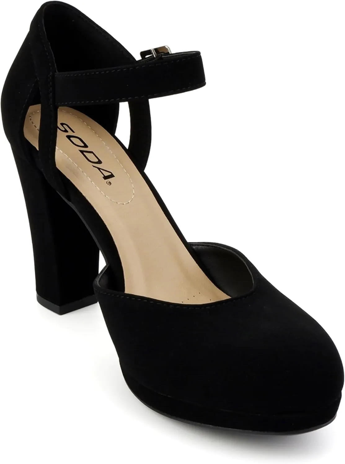 Soda “Ayden” ~ Women Mary Jane Ankle Strap Cushion High Heel Pump Shoe
