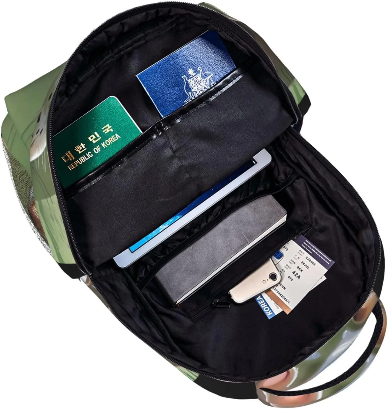 Soft Backpack Shoulder Bag with Zipper and Laptop Compartment, Laptop Backpack Compatible with Cartoon Swimming Hippo