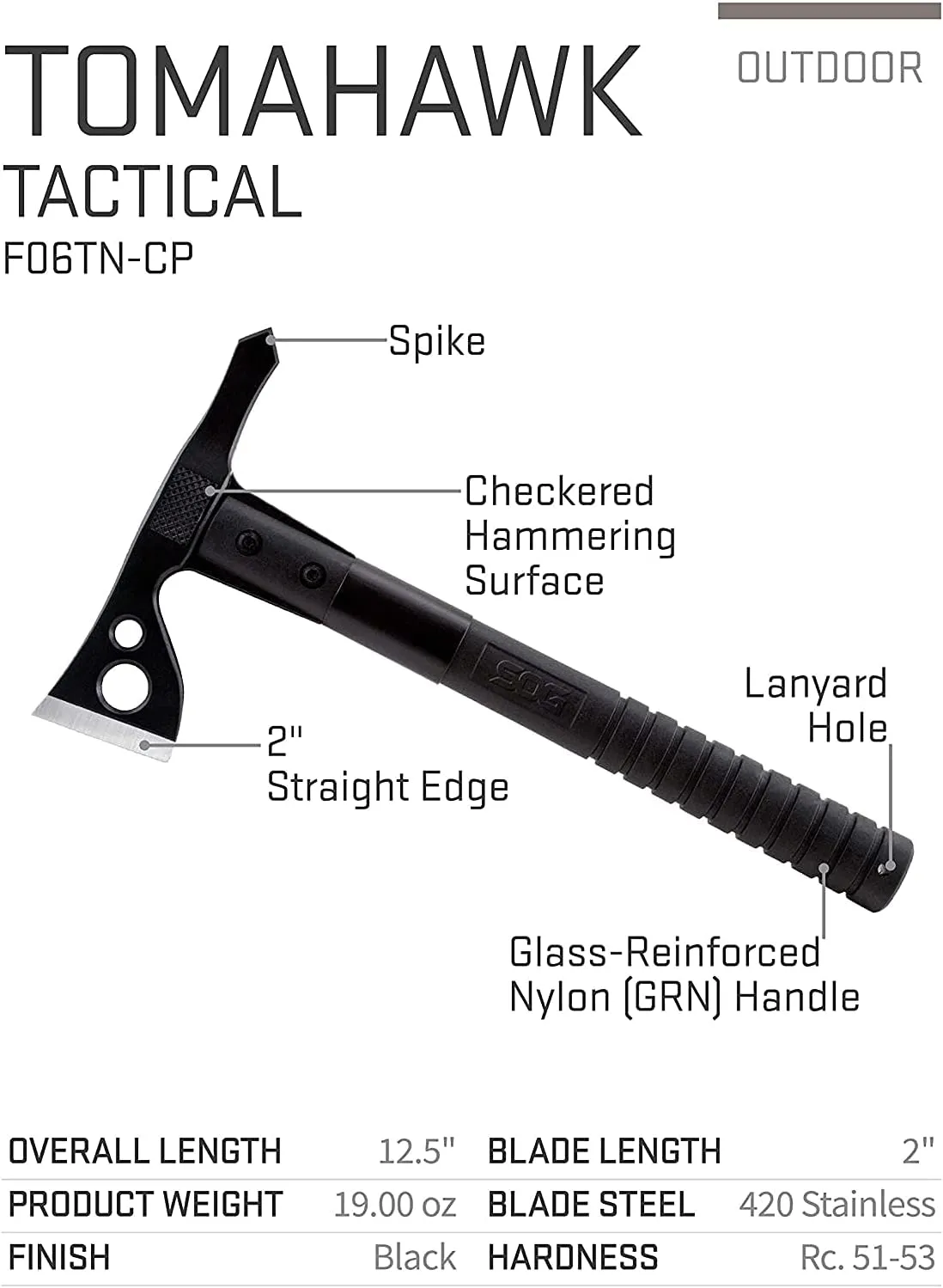 SOG FastHawk- Lighter, Faster, Agile Throwing Hatchet, Versatile Survival Tactical Axe & Folding Saw - Wood Saw, Hand Saw, Pruning Saw and Camping Saw