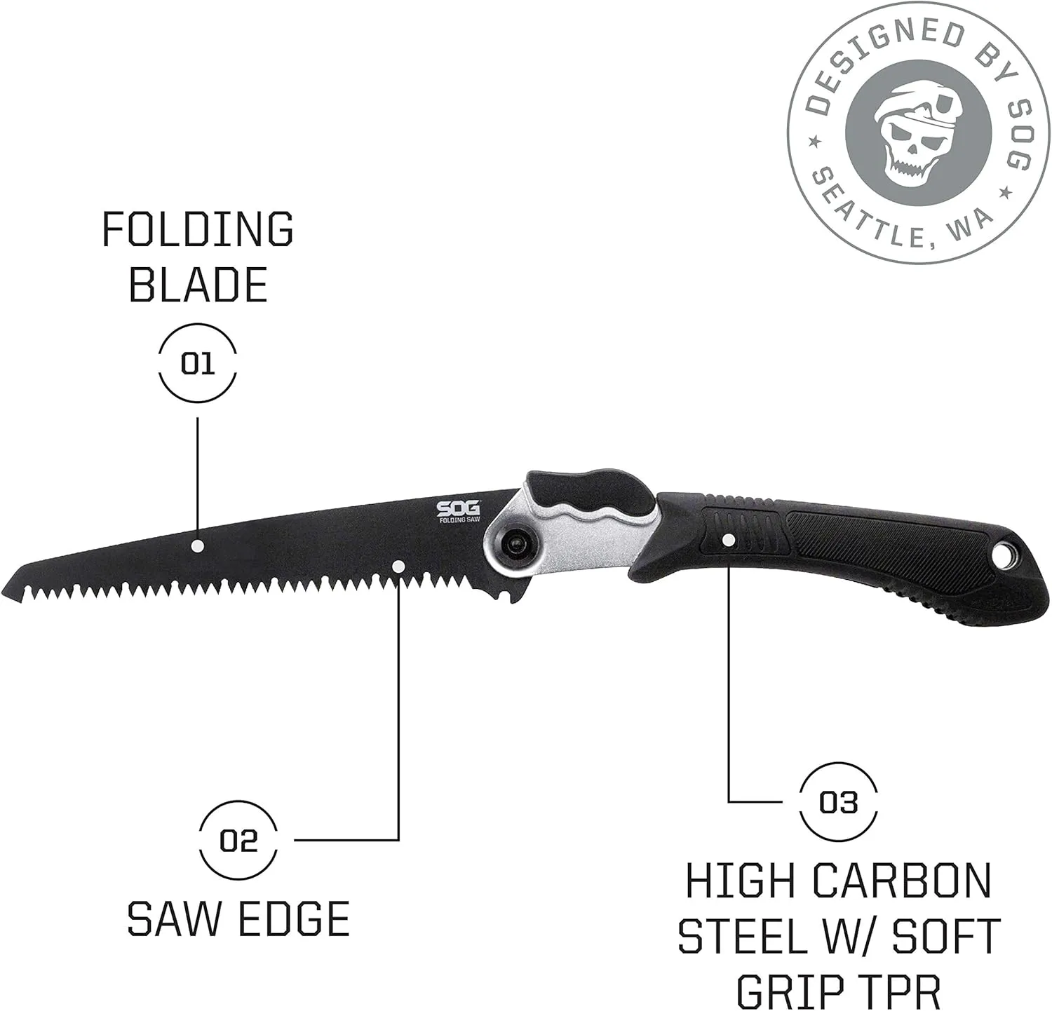 SOG FastHawk- Lighter, Faster, Agile Throwing Hatchet, Versatile Survival Tactical Axe & Folding Saw - Wood Saw, Hand Saw, Pruning Saw and Camping Saw