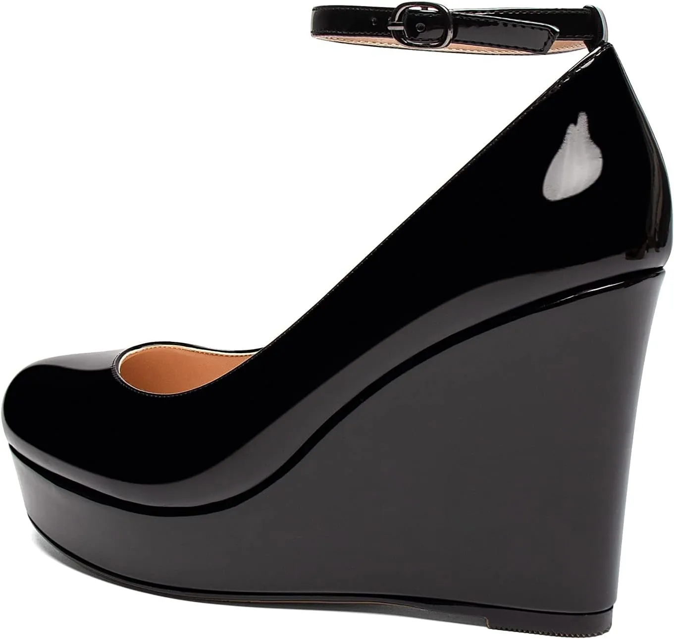 Soireelady Women's Platform Wedges Ankle Strip Heel Pumps Platform High Heel Wedge Pump Shoes