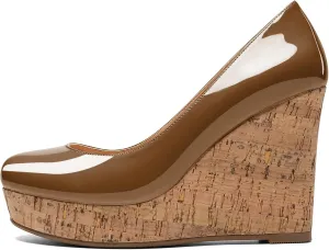 Soireelady Women's Platform Wedges Heel Pumps Slip on Platform High Heel Wedge Pump Shoes
