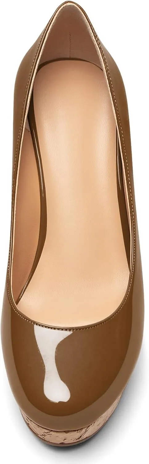 Soireelady Women's Platform Wedges Heel Pumps Slip on Platform High Heel Wedge Pump Shoes