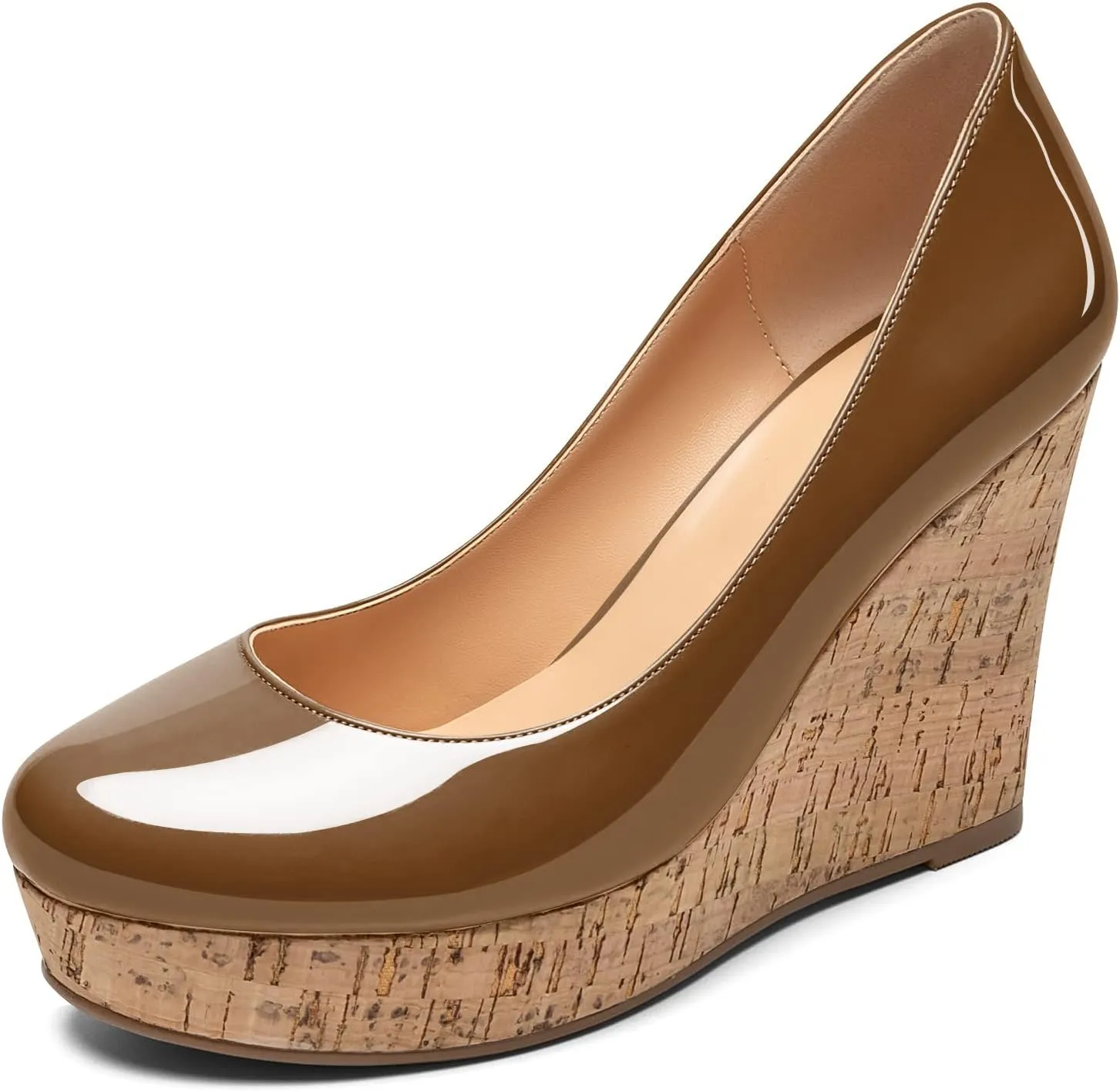 Soireelady Women's Platform Wedges Heel Pumps Slip on Platform High Heel Wedge Pump Shoes