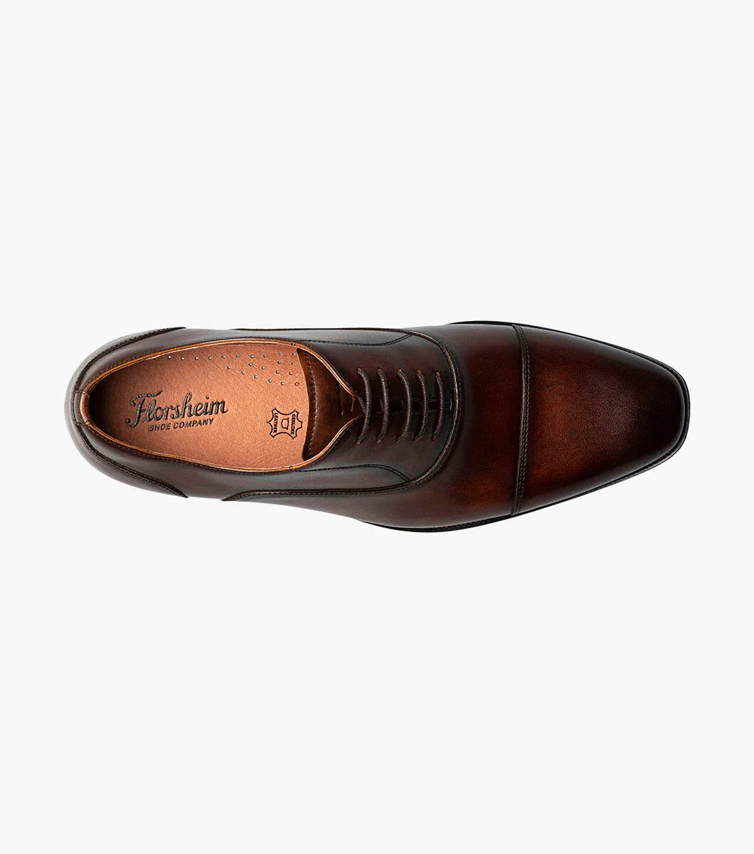 Sorrento Lux Cap Toe Bal Oxford-Brown | Florsheim
