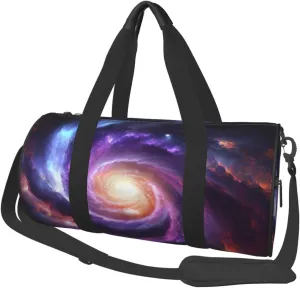 Space Galaxy Universe Travel Bag for Women & Men, Large Capacity Duffle Bag with Detachable Shoulder Strap, Waterproof Overnight Weekender Bag for Gym Business Vacation Short Trips