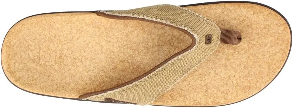 Spenco Yumi Men's Orthotic Flip Flops Straw/Java/Cork