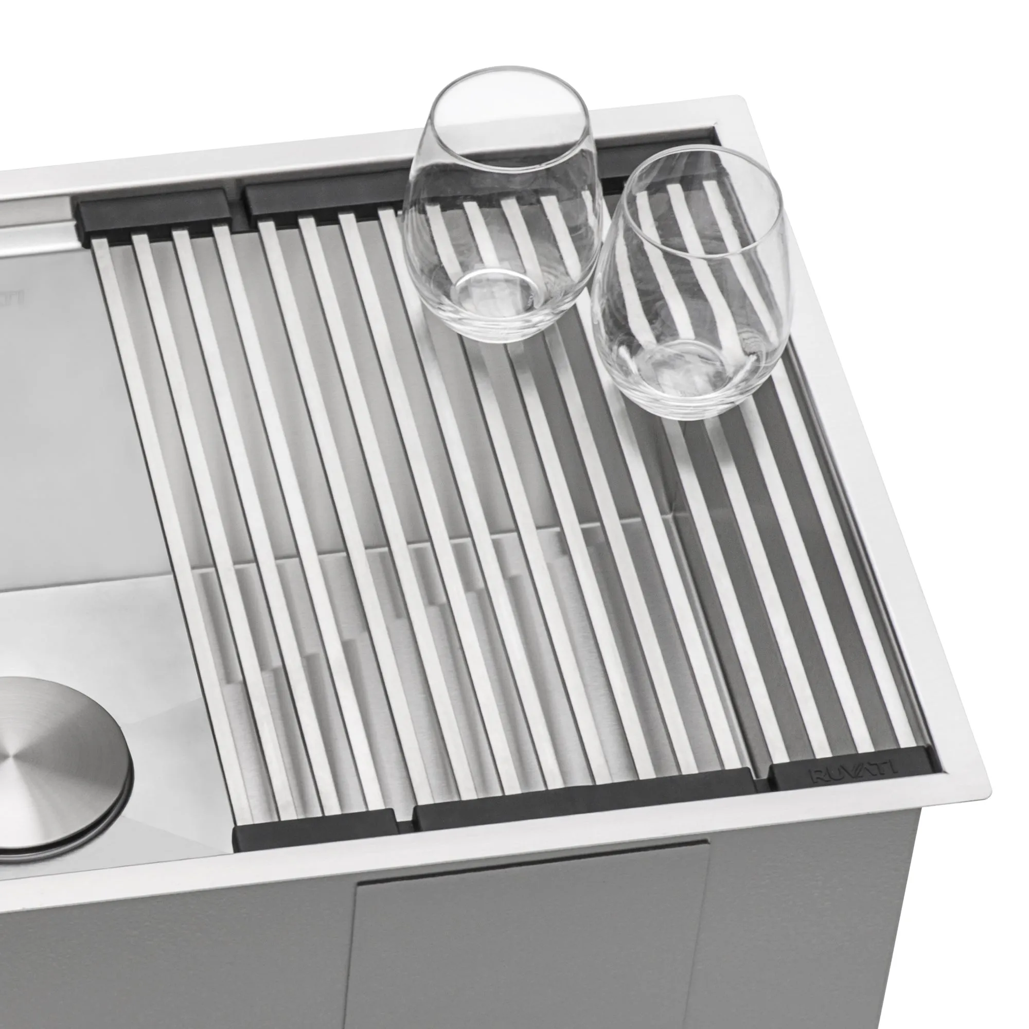 Stainless Steel and Silicone Foldable Drying Rack for Workstation Sinks Dish Mat Trivet