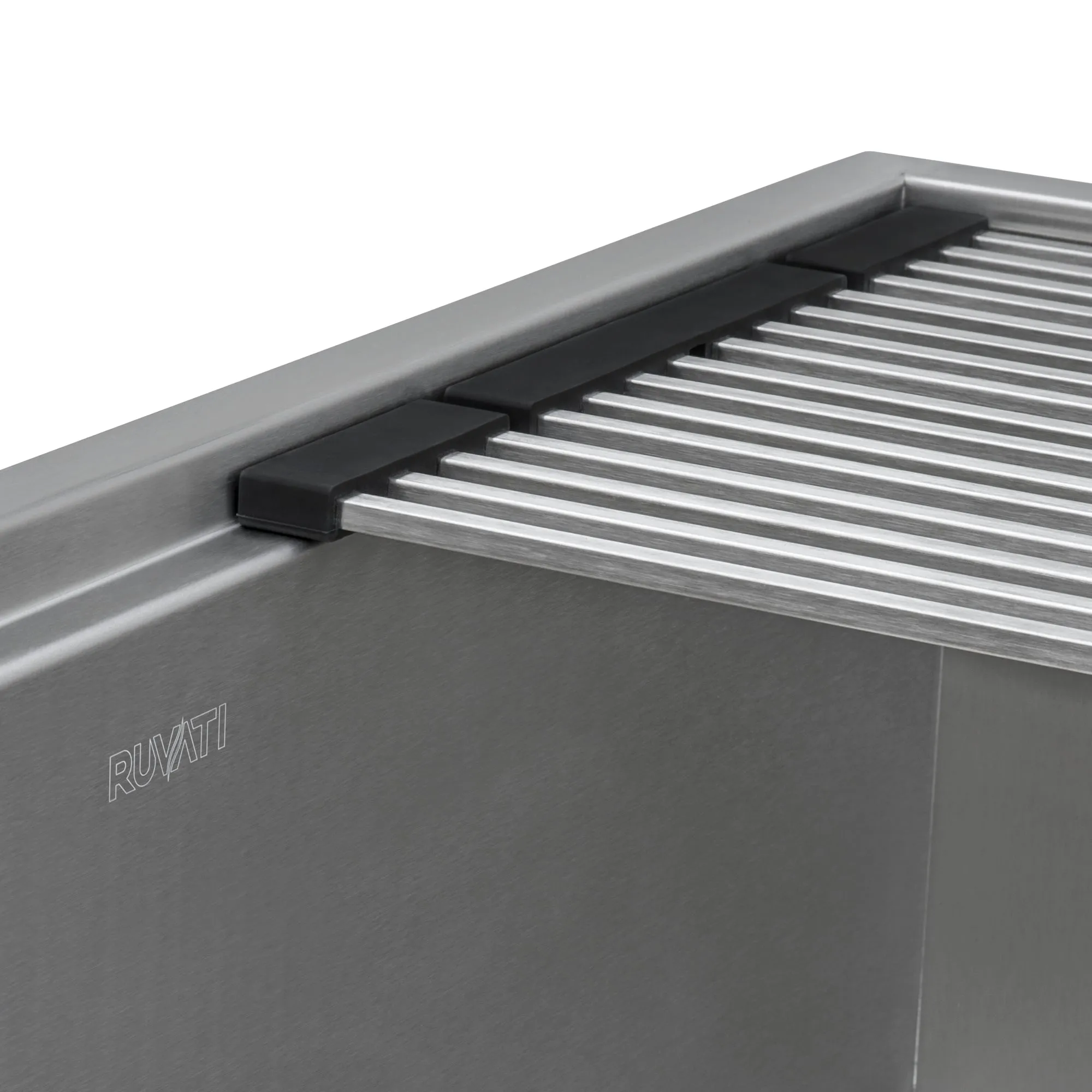 Stainless Steel and Silicone Foldable Drying Rack for Workstation Sinks Dish Mat Trivet