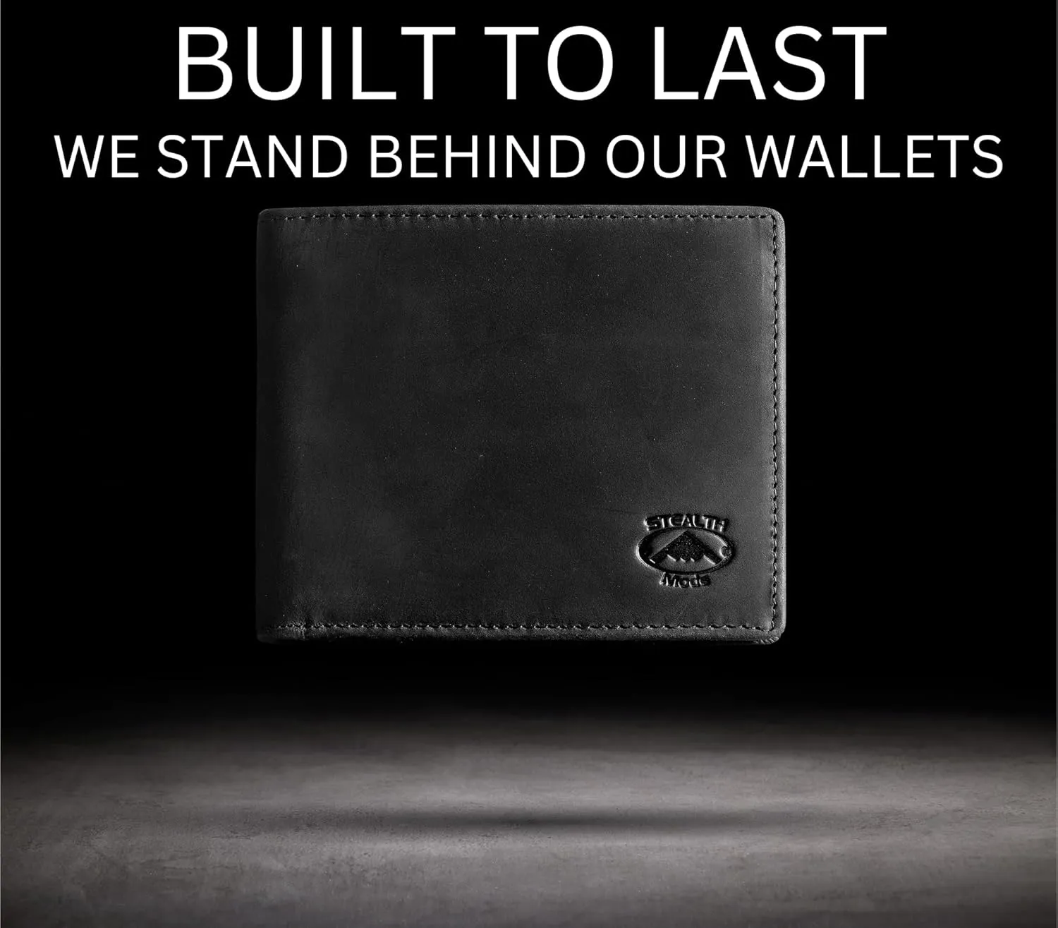 Stealth Mode Leather Bifold Wallet for Men With ID Window and RFID Blocking