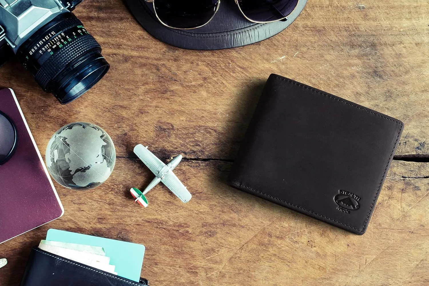 Stealth Mode Leather Bifold Wallet for Men With ID Window and RFID Blocking