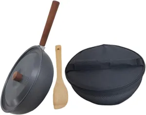 Sturdy Aluminum Alloy Outdoor Frying Pan Even Heat Distribution for Cooking Essential for Camping Cooking Pot