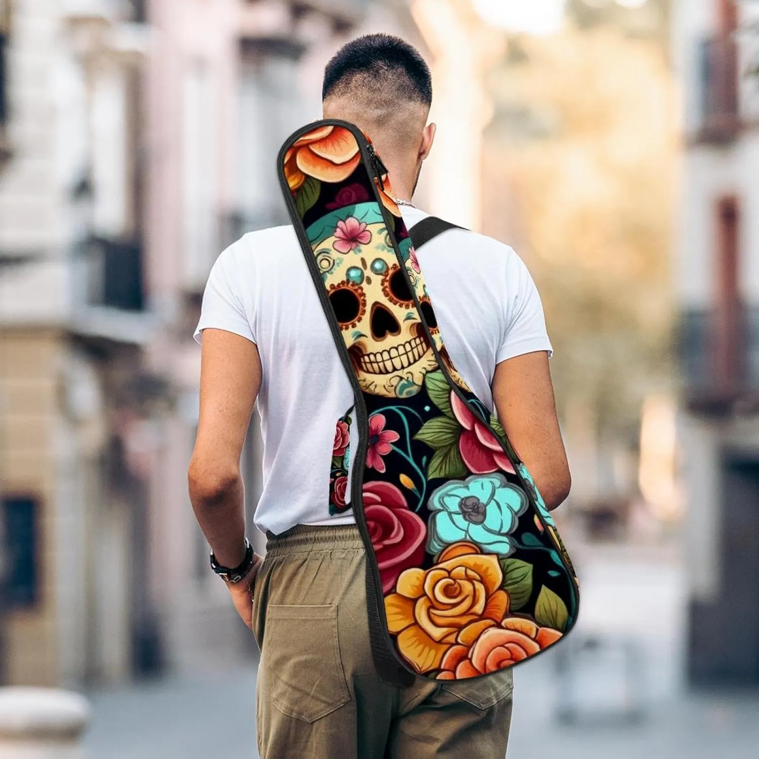 Sugar Skulls with Flowers Seamless