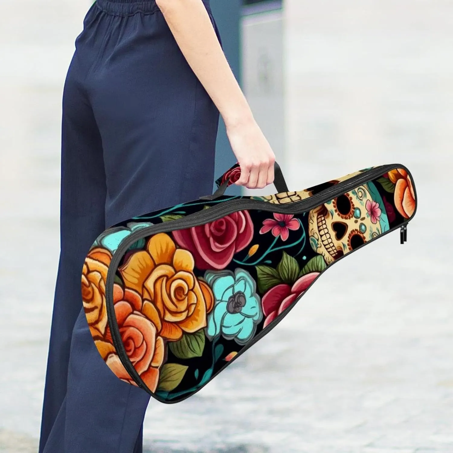 Sugar Skulls with Flowers Seamless