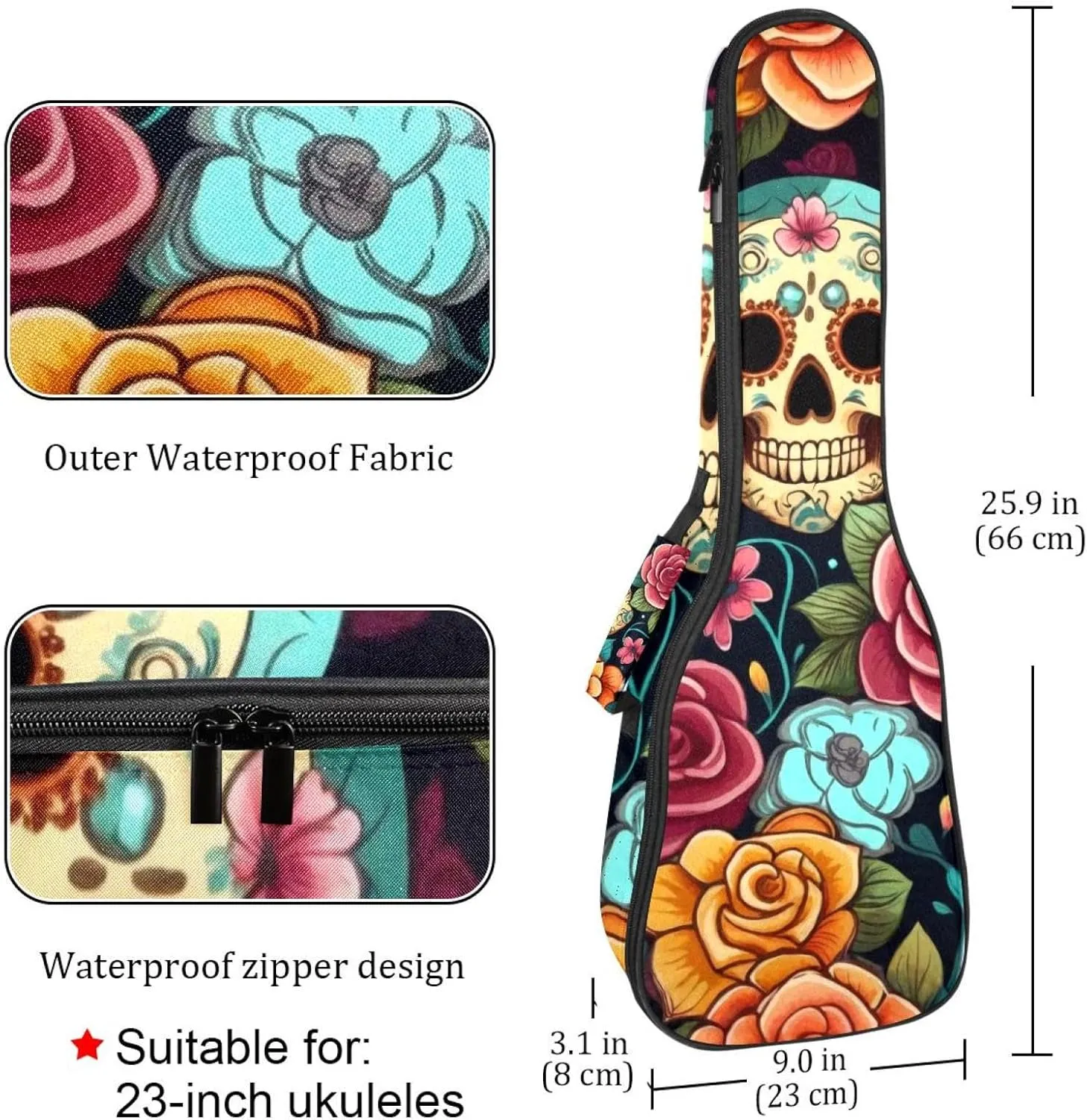 Sugar Skulls with Flowers Seamless