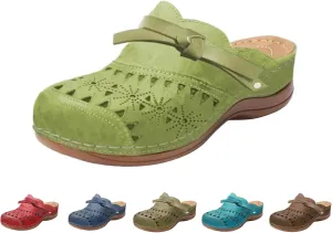 Summer Clogs for Women 2025 Slippers Arch Support Wide Width Wedge Platform Orthopedic Slippers Solid Round Head Closed Toe Outdoor Beach Wedge Sandals