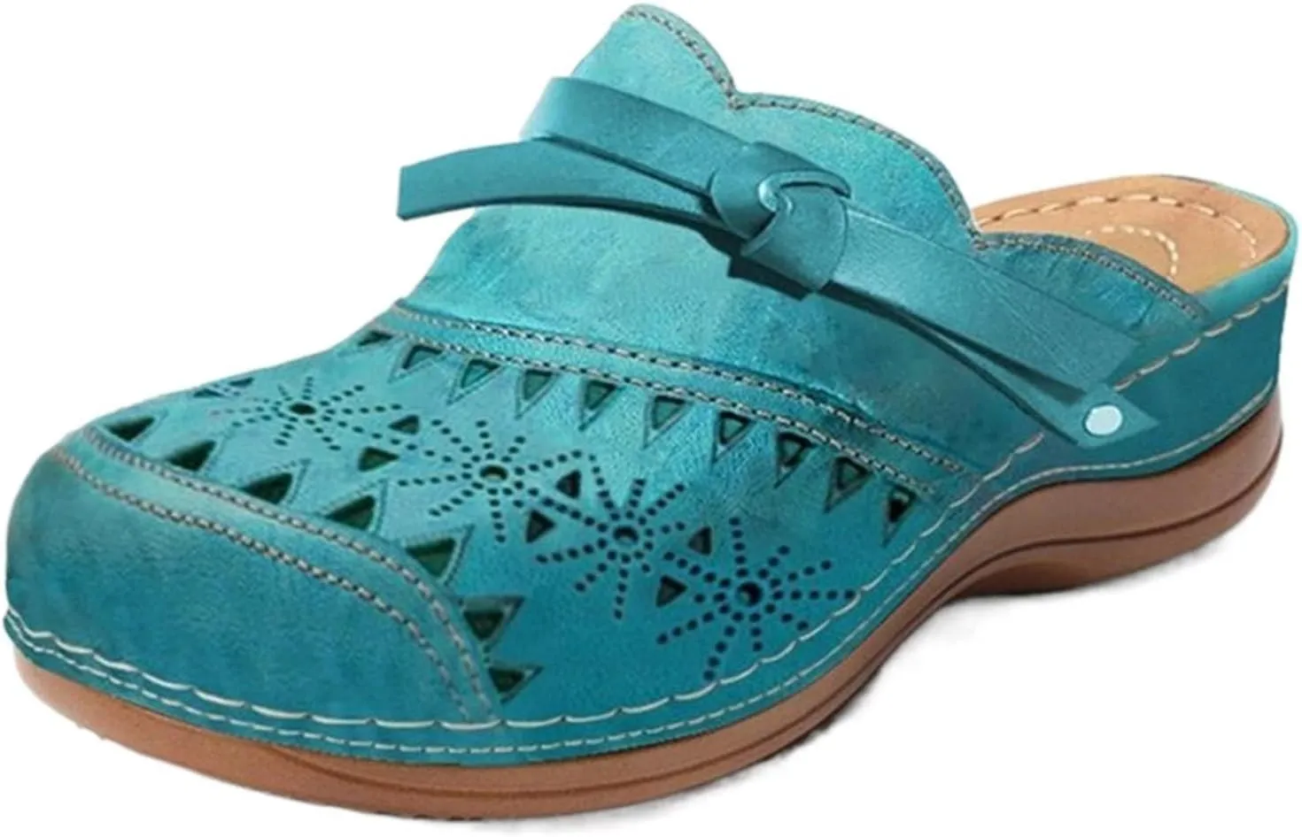 Summer Clogs for Women 2025 Slippers Arch Support Wide Width Wedge Platform Orthopedic Slippers Solid Round Head Closed Toe Outdoor Beach Wedge Sandals