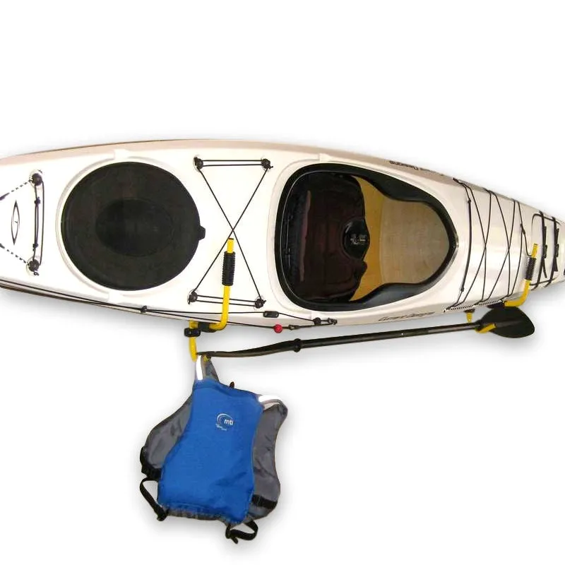 Suspenz Indoor-Outdoor Foldable Kayak & Paddle Wall Mount | Holds 75 lbs