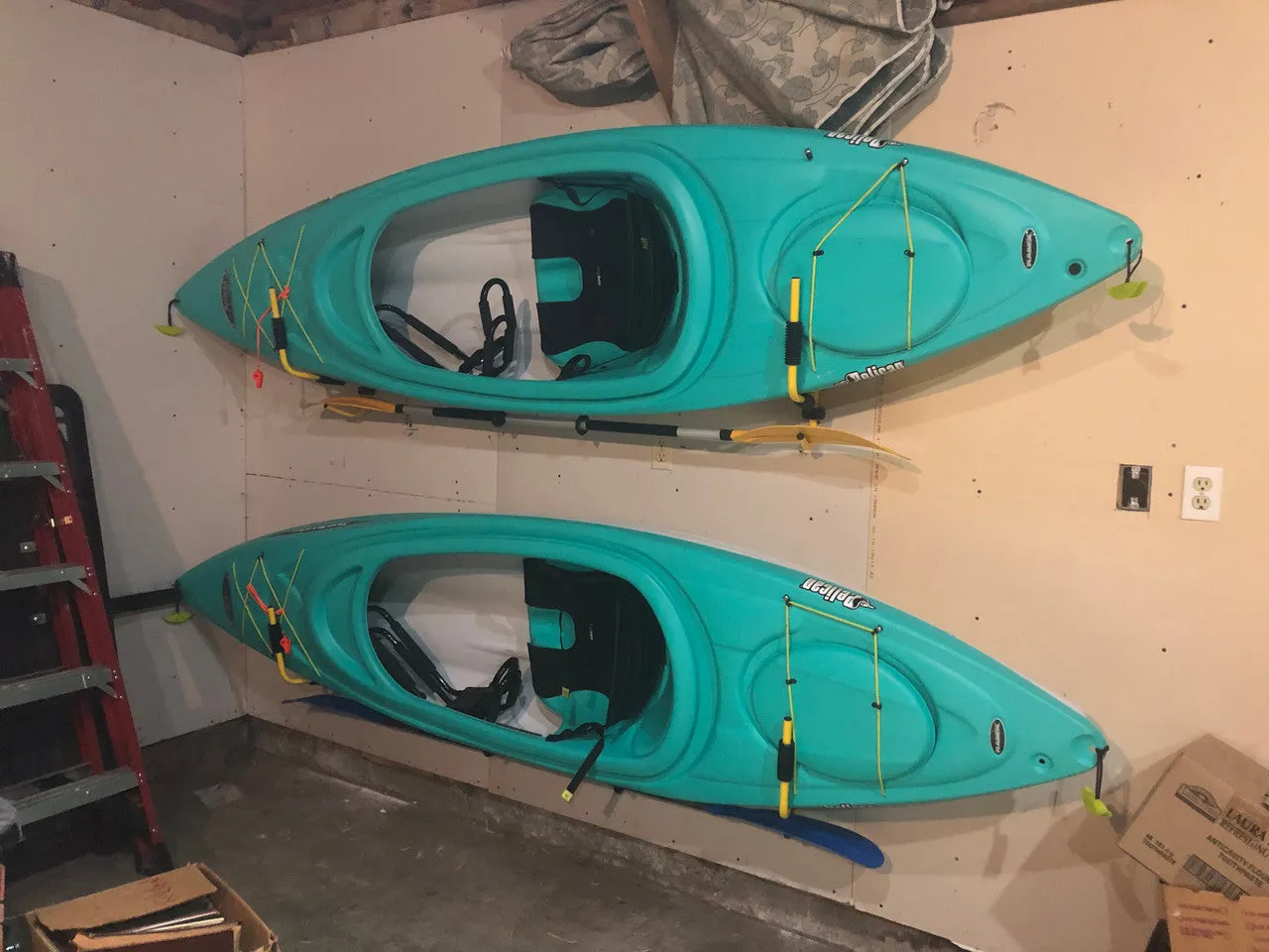 Suspenz Indoor-Outdoor Foldable Kayak & Paddle Wall Mount | Holds 75 lbs