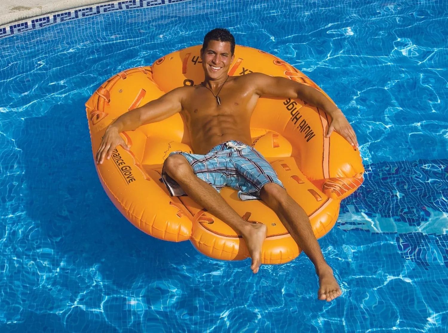 Swimline Giant Inflatable Baseball Glove Pool Float , Brown, 62"/50"/16"