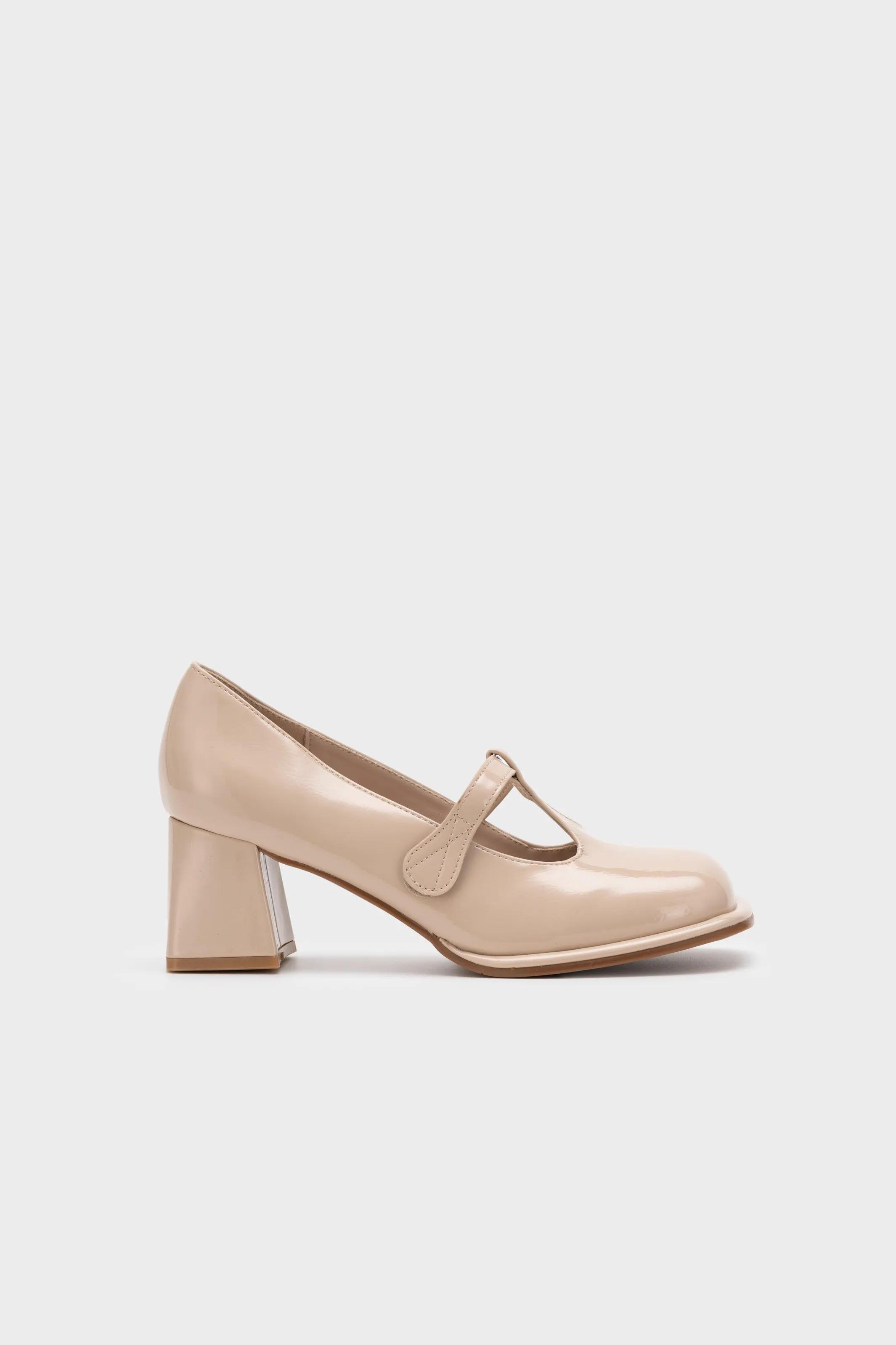 T BAR CHUNKY HEEL PUMP