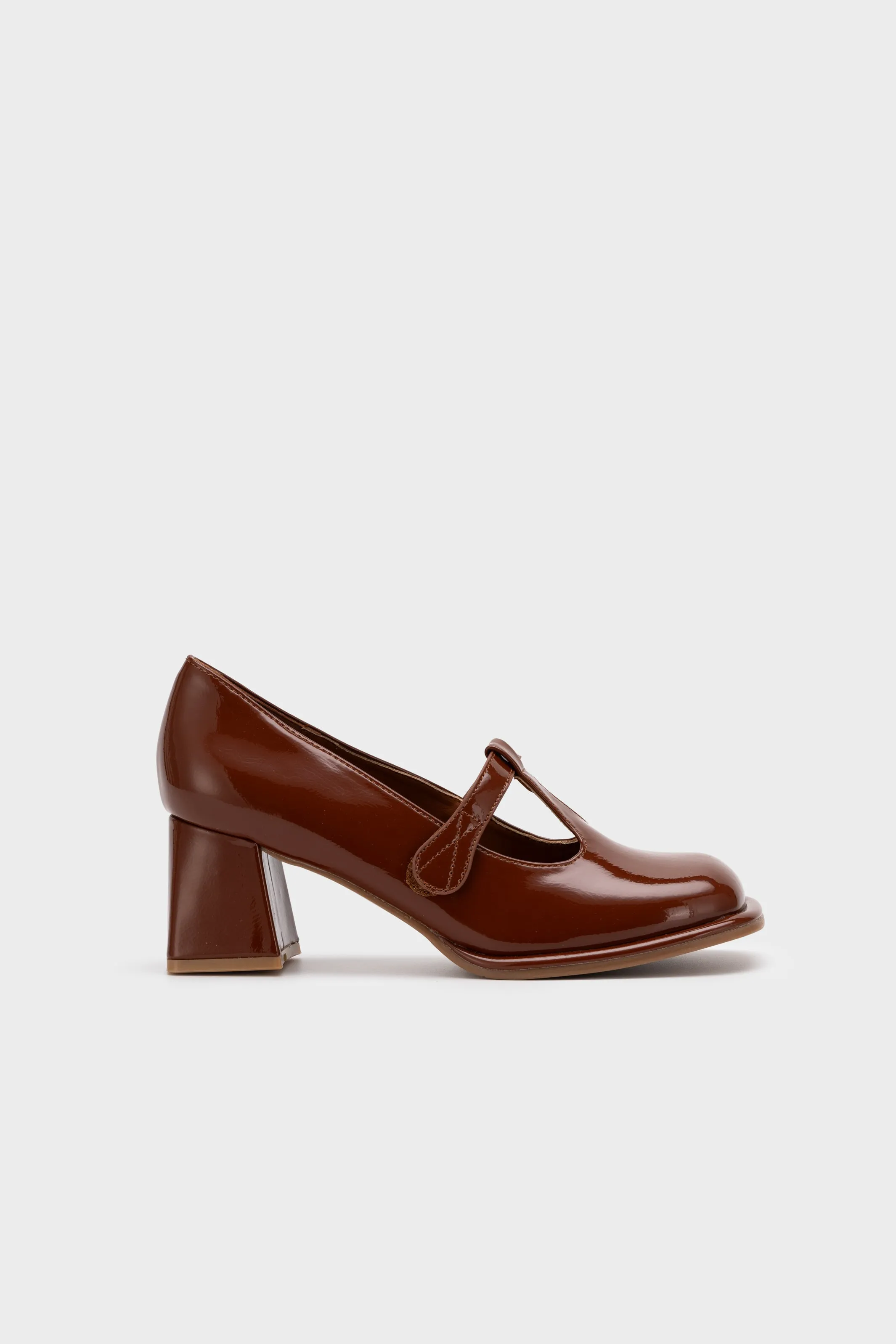 T BAR CHUNKY HEEL PUMP