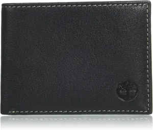 Timberland Men's RFID Blocking Wallet – Genuine Leather Passcase with Removable ID Holder, 6 Card Slots, 2 Billfold Pockets, Slim Design, Black, One Size