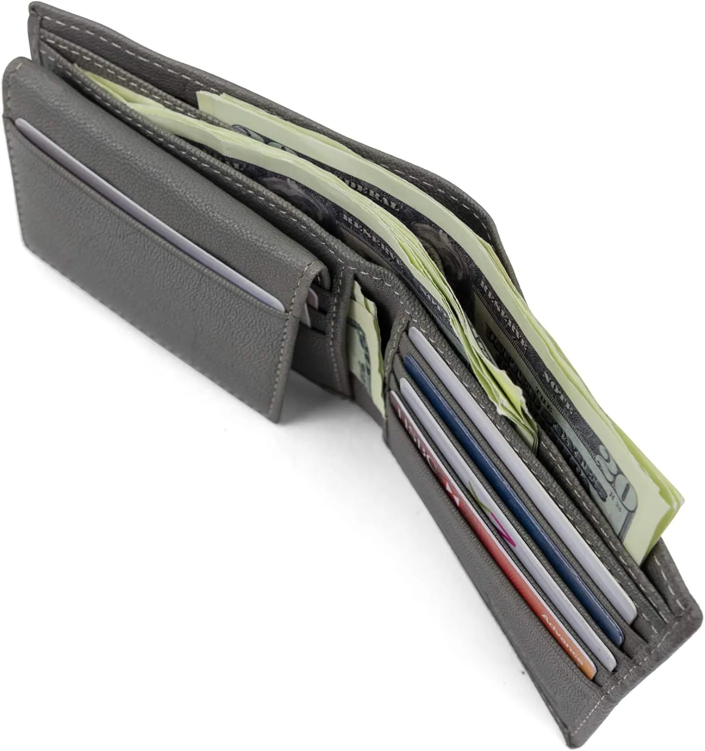 Timberland Men's RFID Blocking Wallet – Genuine Leather Passcase with Removable ID Holder, 6 Card Slots, 2 Billfold Pockets, Slim Design, Charcoal, One Size