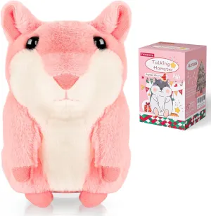 Toddler Toys Talking Hamster Repeats What You Say,Toys for 2 3 4 5 6 7 8 13 Year Old Girl Boy Birthday Gifts Ideas,Christmas Stocking Stuffers for Kids Adults Stuffed Animals Plush Toy Pink