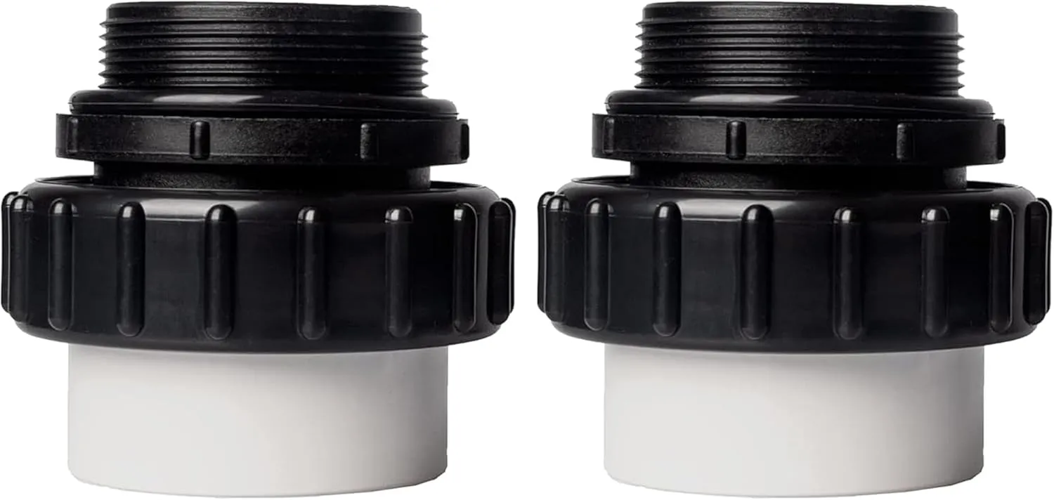 TonGass (2-Pack) 2" MIP x 2" PVC Hi-Temp Unions Compatible with Pentair Whisperflo & Intelliflo Pool Pumps Hand-Tightened Pool Pump High Temp Unions Replacement for Schedule 40 Male Adapters