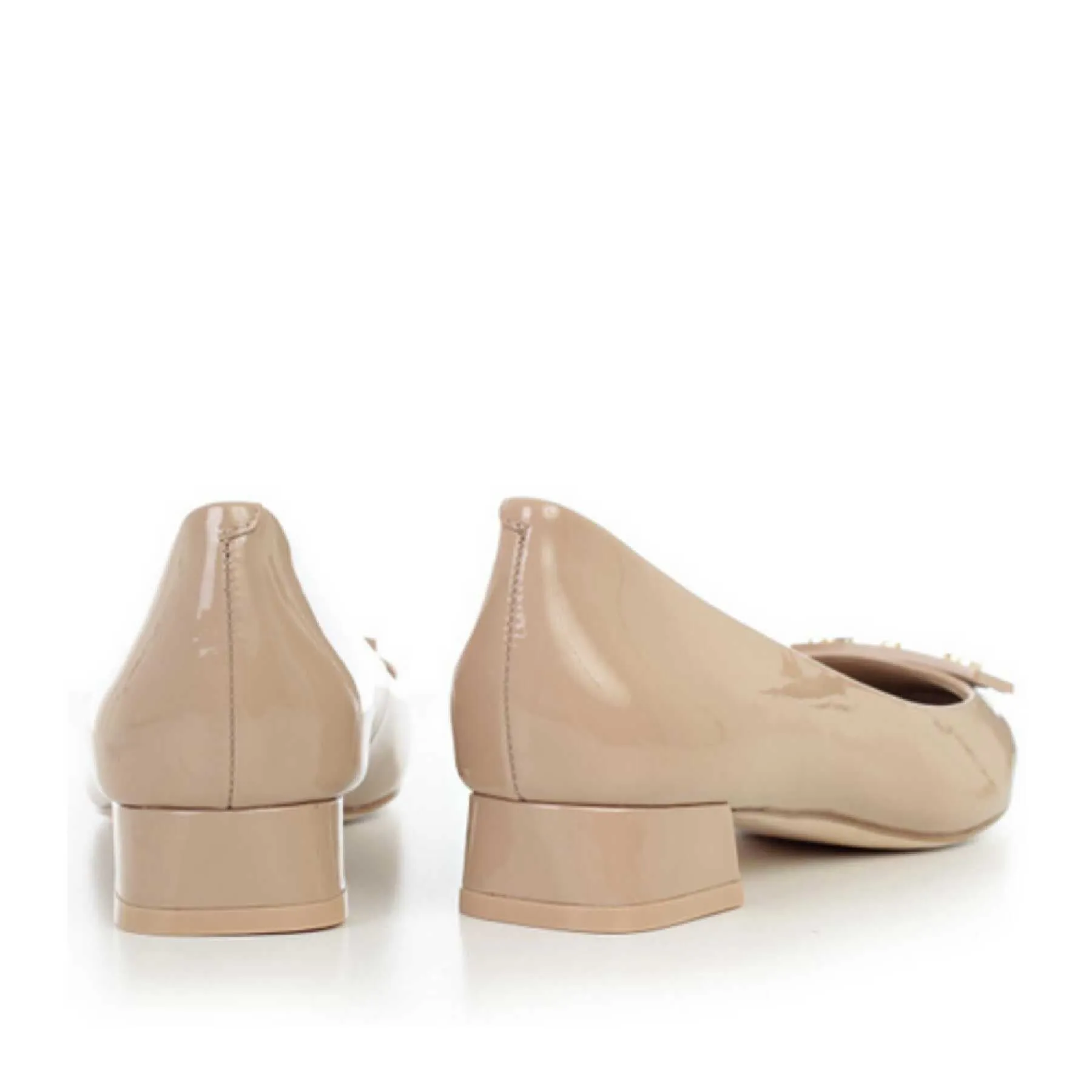 Tory Burch 31435 Gigi Pump Soft Patent Leather Tory Beige (Size 8,5)
