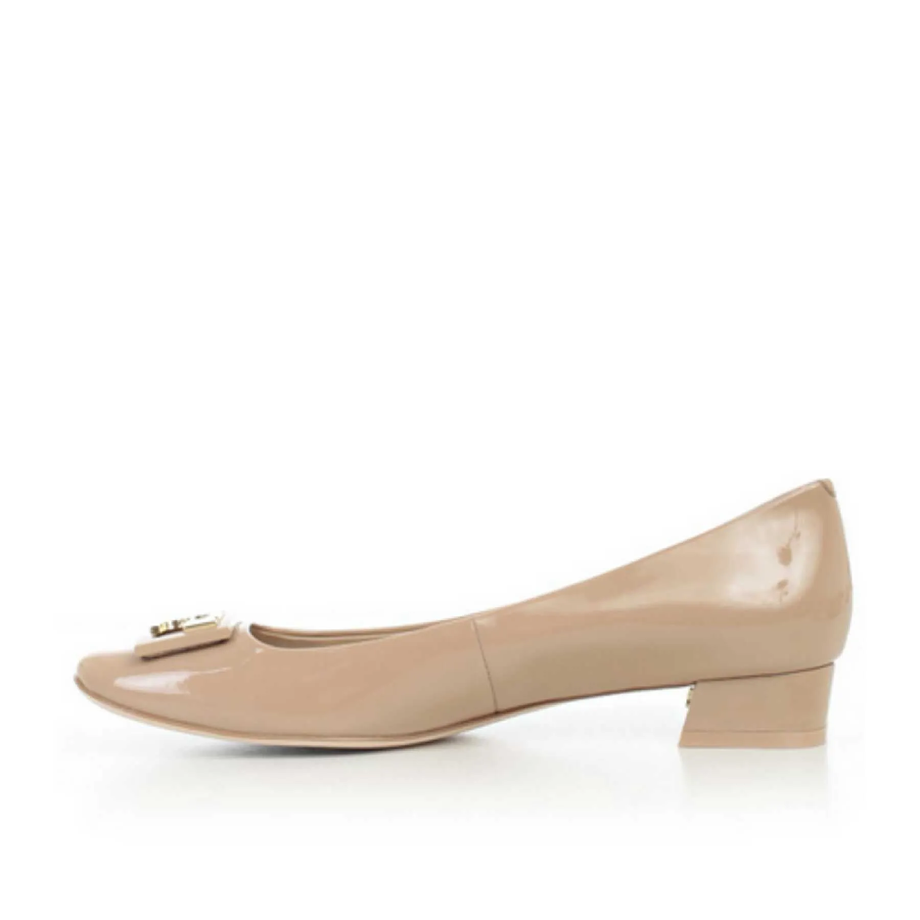 Tory Burch 31435 Gigi Pump Soft Patent Leather Tory Beige (Size 8,5)