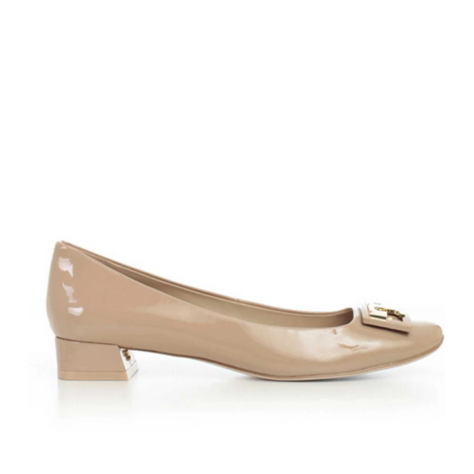 Tory Burch 31435 Gigi Pump Soft Patent Leather Tory Beige (Size 8,5)