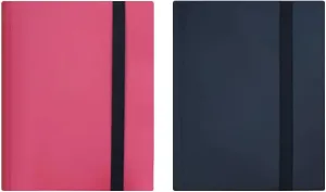 Trading Cards Album Binder, JARAGAR 2 Pack 12 Pockets PU Leather Card Binder Holder 20 Sheets Band Closure Card Storage Case Holds up to 480 Cards Fit for Trading Card Games TCG