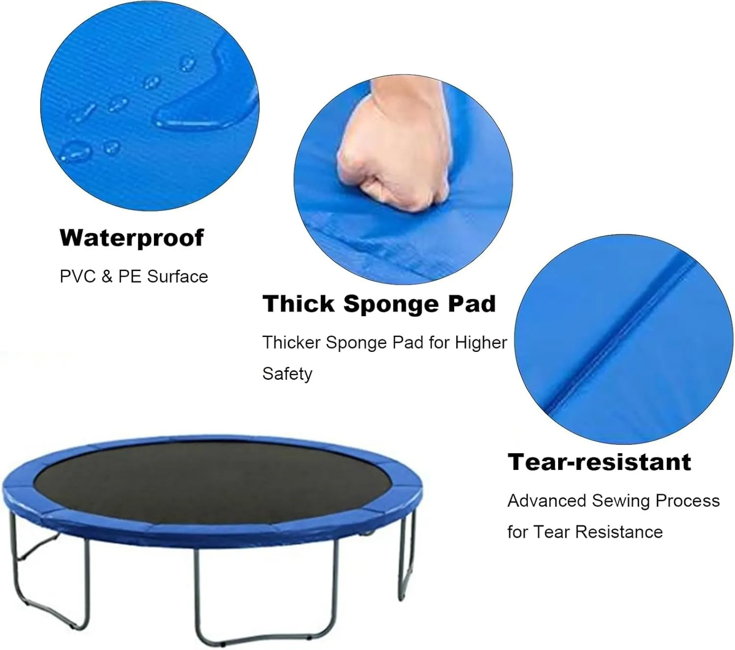 Trampoline Pad,New Universal PVC Trampoline Pad Replacement,Waterproof Trampoline Spring Covers Accessories Tear-Resistant for Home Gym Indoor Fun Outdoor