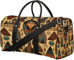 Travel Duffel Bag Egypt Pattern Waterproof Sport Gym Bag Foldable Travel Bag Overnight Bag Weekender Bag Handbag Sports Duffle Bags for Women Men Boys Girls