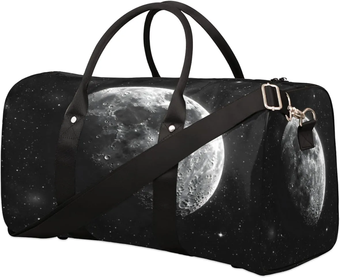 Travel Duffel Bag Moon Waterproof Sport Gym Bag Foldable Travel Bag Overnight Bag Weekender Bag Handbag Sports Duffle Bags for Women Men Boys Girls
