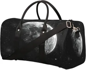 Travel Duffel Bag Moon Waterproof Sport Gym Bag Foldable Travel Bag Overnight Bag Weekender Bag Handbag Sports Duffle Bags for Women Men Boys Girls