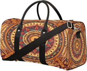 Travel Duffel Bag Spiritual Mandala Waterproof Sport Gym Bag Foldable Travel Bag Overnight Bag Weekender Bag Handbag Sports Duffle Bags for Women Men Boys Girls
