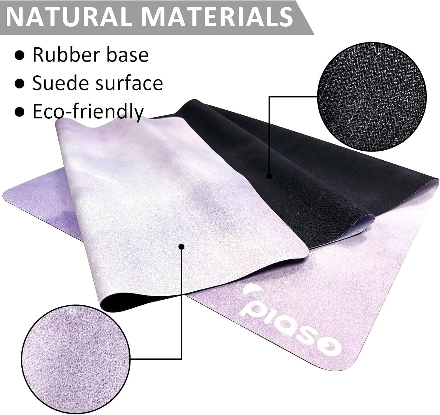 Travel Yoga Mat Non Slip, Pilates Fitness Mats, Eco Friendly 1.5mm Thick Yoga Mats for Women, Exercise Mats With Carry Bag