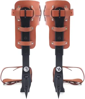 Tree Climbing Spikes Set Tree Climbing Gear, Climbing Spurs Climber Gaffs with Adjustable Climbing Straps and Steel Core Flip Line, Pole Climbing Spurs Steel Climber for Climber Logging Fruit Picking