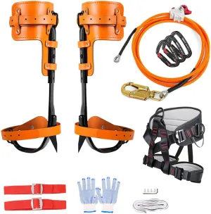 Tree Climbing Spikes, Tree Climbing Gear with Non-Slip Pedal, Adjustable Tree Climbing Tool Set