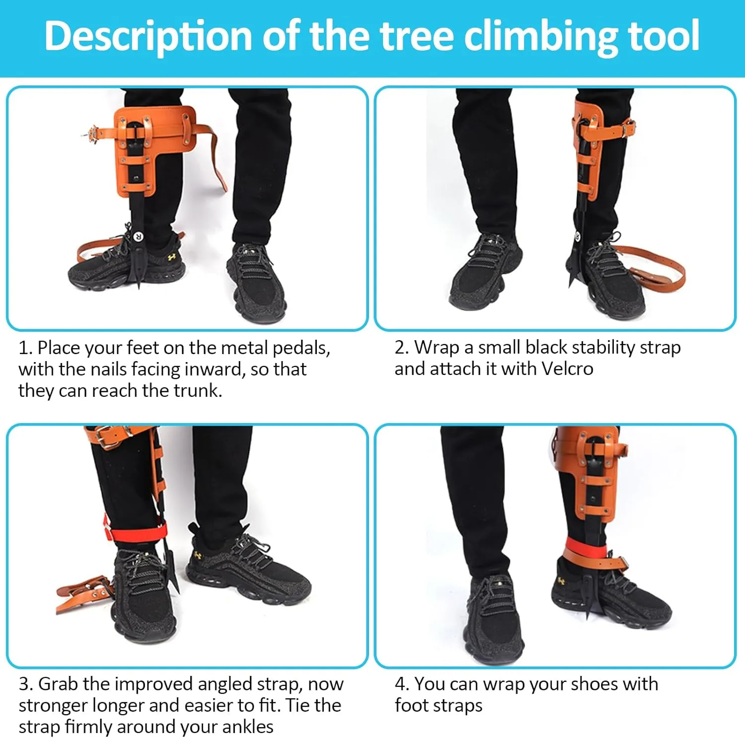 Tree Climbing Spikes,Tree Climbing Kit,Tree Climbing Gear,Suitable for Fruit Picking,Tree Climbing,Hunting