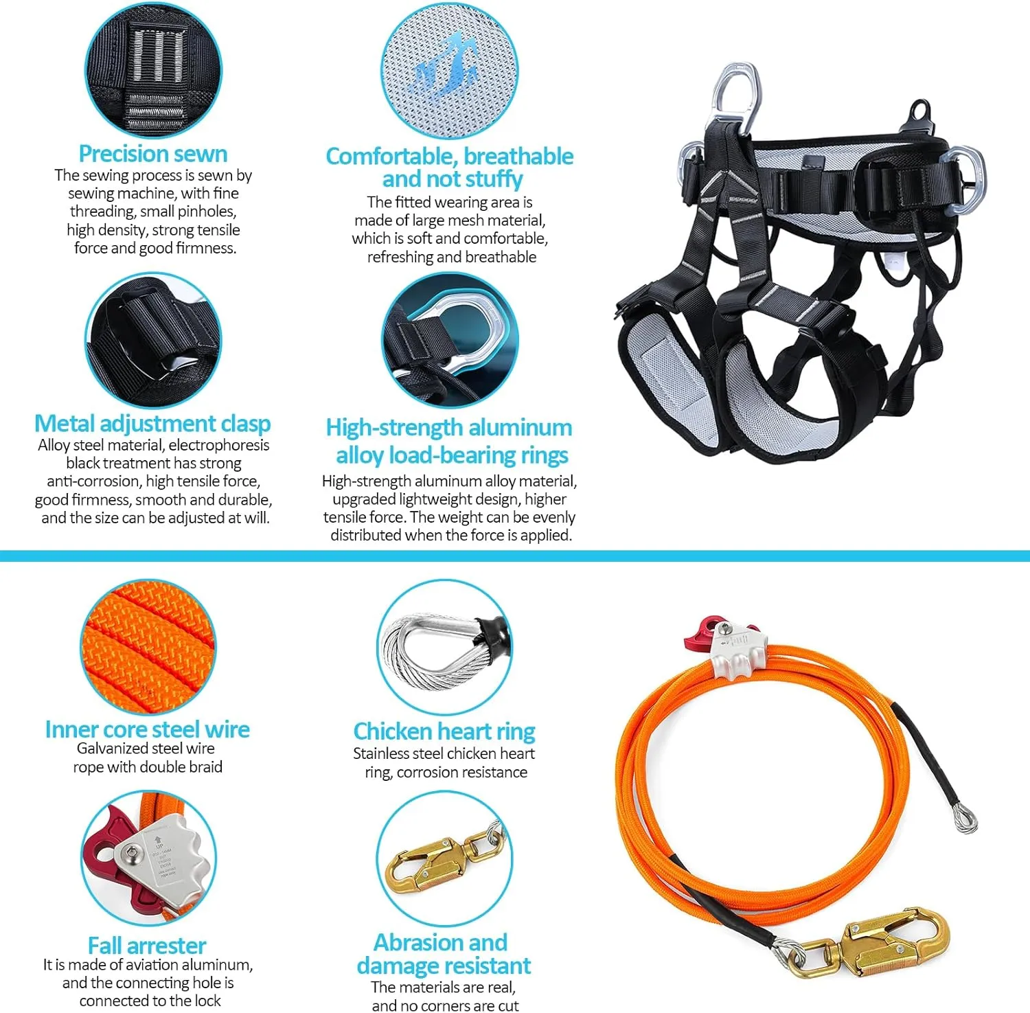 Tree Climbing Spikes,Tree Climbing Kit,Tree Climbing Gear,Suitable for Fruit Picking,Tree Climbing,Hunting